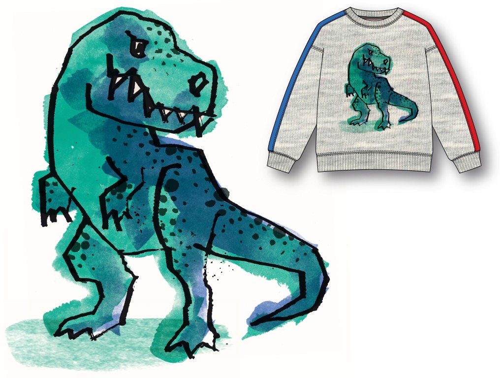 piaf GmbH Textil und Grafik: Prints -  T-Rex,  für Manor AG