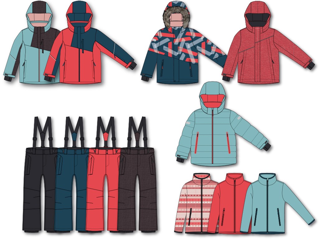 piaf GmbH Textil und Grafik: Modedesign -  Skiprogramm Junior Girls,  für Manor AG